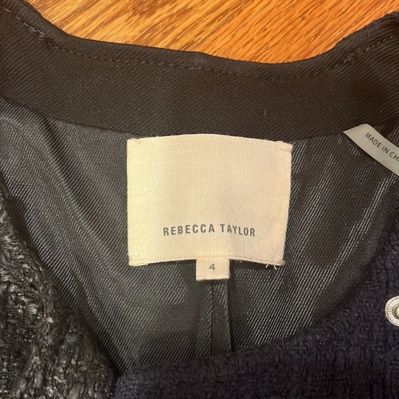 Rebecca Taylor Woman’s Navy Blue and Black Jacket Size 4 - Picture 3 of 7